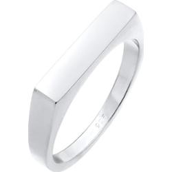 Elli Damski sygnet kwadratowy Geo Design Basic w srebrze 925 Sterling Silver Pierścionki 1 ct
