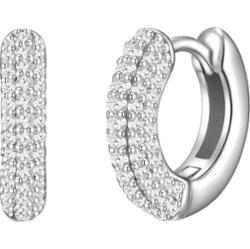 Glanzstücke München Srebrne kolczyki kreole srebro wysokiej próby Cyrkonia srebrny Kolczyki koła 1 ct Damski