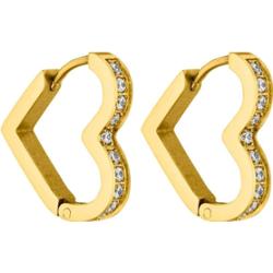 Purelei Purelei Kolczyki kółka Glitter Heart Kolczyki koła 1 ct Damski