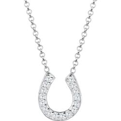 Elli Damska zawieszka podkowa talizman szczęścia z kryształami cyrkoniami w srebrze próby 925 Sterling Silver Naszyjniki 1 ct Damski