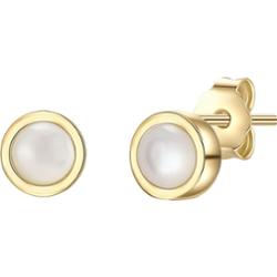 Glanzstücke München Srebrne kolczyki sztyfty srebro wysokiej próby Masa perłowa żółte złoto Kolczyki 1 ct Damski