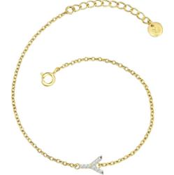 Glanzstücke München Bransoletka Litera R z Srebro wysokiej próby w Żółte złoto Bransoletki 1 ct Damski