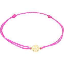 Elli Damski symbol uśmiechniętej twarzy z czerwonym nylonem z pozłacanego srebra próby 925 Sterling Silver Bransoletki 1 ct