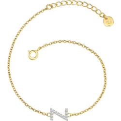 Glanzstücke München Bransoletka Litera R z Srebro wysokiej próby w Żółte złoto Bransoletki 1 ct Damski