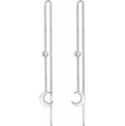 Elli Damskie kolczyki wiszące półksiężyc Moon Astro z kryształem ze srebra próby 925 Sterling Silver. Kolczyki 1 ct