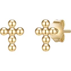 Glanzstücke München Kolczyki Krzyżyk z Srebro wysokiej próby w Żółte złoto 1 ct Damski