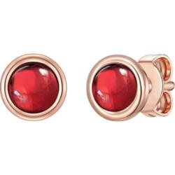 Glanzstücke München Srebrne kolczyki sztyfty srebro wysokiej próby Granat różowe złoto Kolczyki 1 ct Damski