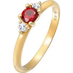 Elli PREMIUM Damski pierścioenke klasyczny z garnet i topaz w pozłacanym srebrze 925 Sterling Silver Pierścionki 1 ct