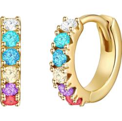 Glanzstücke München Srebrne kolczyki kreole srebro wysokiej próby Cyrkonia żółte złoto Kolczyki koła 1 ct Damski