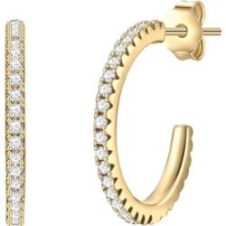 Glanzstücke München Srebrne kolczyki kreole srebro wysokiej próby Cyrkonia żółte złoto Kolczyki 1 ct Damski