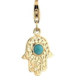 Nenalina Damski wisior Hamsa Hand Pendant z kamieniem szlachetnym Howlite w srebrze próby 925 Sterling Silver Wisiorki 1 ct