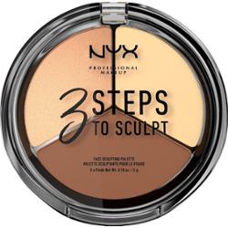NYX Professional Makeup 3 Step To Sculpt Face Sculpting Palette Pudry 5 g LIGHT - LIGHT