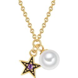 Glanzstücke München Łańcuszek Gwiazda z Srebro wysokiej próby w Żółte złoto Naszyjniki 1 ct Damski