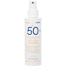 Korres Yoghurt Sunscreen mleczko do opalania w sprayu do twarzy i ciała SPF 50+ 150 ml