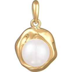 Elli PREMIUM Damski wisiorek okrągły organiczny z perłą hodowlaną słodkowodną z pozłacanego srebra próby 925 Sterling Silver Wisiorki 1 ct