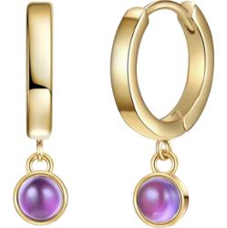 Glanzstücke München Srebrne kolczyki kreole srebro wysokiej próby Ametyst żółte złoto Kolczyki 1 ct Damski