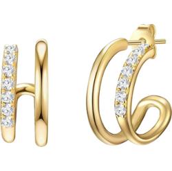 Glanzstücke München Srebrne kolczyki kreole srebro wysokiej próby Cyrkonia żółte złoto Kolczyki koła 1 ct Damski