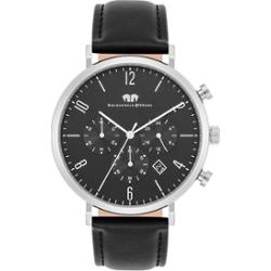 Rhodenwald & Söhne Chronograf Arakon Srebrny Skóra naturalna Czarny Zegarki męskie 1 ct Męskie