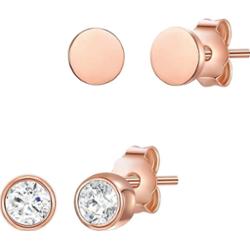 Glanzstücke München Srebrne kolczyki sztyfty srebro wysokiej próby Cyrkonia różowe złoto Kolczyki 1 ct Damski