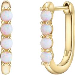 Glanzstücke München Srebrne kolczyki kreole srebro wysokiej próby Opal (synt.) żółte złoto Kolczyki 1 ct Damski
