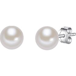Valero Pearls Kolczyki sztyfty z perłą srebro wysokiej próby Perła hodowlana słodkowodna srebrny 1 ct Damski