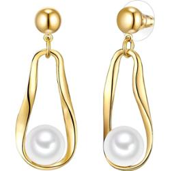 Lulu & Jane Stop metali Sztuczna perła Kolczyki 1 ct Damski