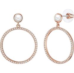 Lulu & Jane Mosiadz Cyrkonia Sztuczna perła Kolczyki 1 ct Damski