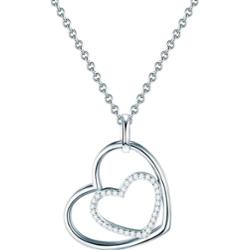 Rafaela Donata Naszyjnik srebrny Serce srebro wysokiej próby Cyrkonia różowe złoto Naszyjniki 1 ct Damski