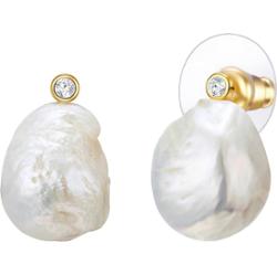 Lulu & Jane Kolczyki Stop metali Żółte złoto 1 ct Damski