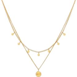 Elli Damska zawieszka warstwowy Disc Sun z pozłacanego srebra próby 925 Sterling Silver Naszyjniki 1 ct Damski