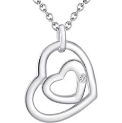 Lulu & Jane Serce Srebro wysokiej pr óby Brylant Naszyjniki 1 ct Damski