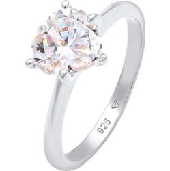 Elli Damski soliter zaręczynowy miłość z cyrkonią kryształami w srebrze 925 Sterling Silver Pierścionki 1 ct