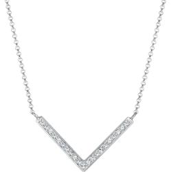 Elli Damski naszyjnik V z kryształami ze srebra próby 925 o długości 45 cm Naszyjniki 1 ct