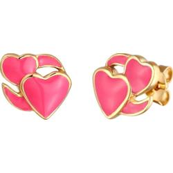 Elli Damskie kolczyki emoji serce z emalią ze srebra próby 925 Kolczyki 1 ct