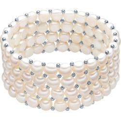 Valero Pearls Bransoletka z pereł srebro wysokiej próby Perła hodowlana słodkowodna srebrny Bransoletki 1 ct Damski