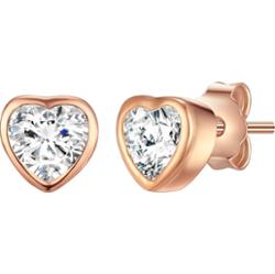 Rafaela Donata Srebrne kolczyki sztyfty Serce srebro wysokiej próby Cyrkonia srebrny Kolczyki 1 ct Damski