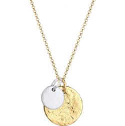 Elli Damski wisiorek płaski monet Geo Organic Look w srebrze próby 925 Sterling Silver Naszyjniki 1 ct