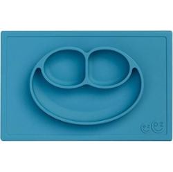 EZPZ EZPZ Silikonowy talerzyk z podkładką 2w1 Happy Mat niebieski Akcesoria 1 ct
