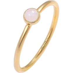 Elli Damski do łączenia Basic Minimal Stack z różowym kwarcem w pozłacanym srebrze 925 Sterling Silver Pierścionki 1 ct