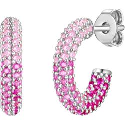 Glanzstücke München Srebrne kolczyki kreole srebro wysokiej próby Cyrkonia srebrny Kolczyki koła 1 ct Damski