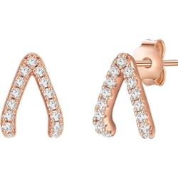 Glanzstücke München Srebrne kolczyki sztyfty srebro wysokiej próby Cyrkonia różowe złoto Kolczyki 1 ct Damski