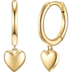 Glanzstücke München Kolczyki Serce z Srebro wysokiej próby w Żółte złoto 1 ct Damski