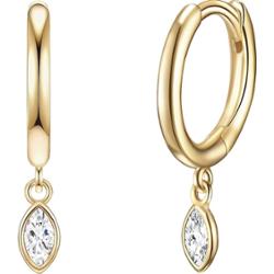Glanzstücke München Srebrne kolczyki kreole srebro wysokiej próby Cyrkonia żółte złoto Kolczyki 1 ct Damski