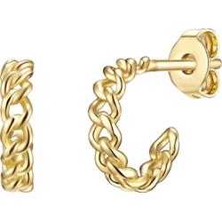 Glanzstücke München Srebrne kolczyki kreole srebro wysokiej próby żółte złoto Kolczyki 1 ct Damski