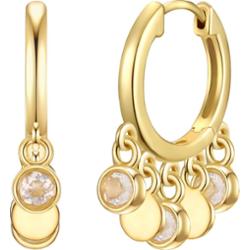 Glanzstücke München Srebrne kolczyki kreole srebro wysokiej próby Kryształ górski żółte złoto Kolczyki 1 ct Damski