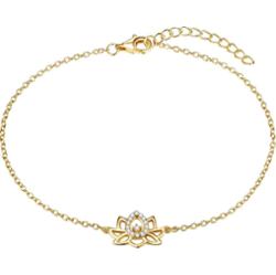 Rafaela Donata Srebrna bransoleta Kwiat lotosu srebro wysokiej próby Cyrkonia żółte złoto Bransoletki 1 ct Damski