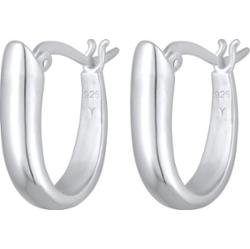 Elli Damskie kolczyki kreole kółka owalne zapięcie ze srebra próby 925 Sterling Silver Kolczyki 1 ct