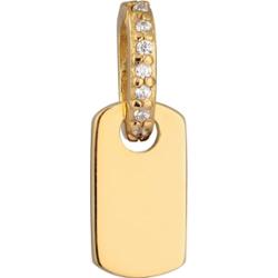 Elli Damski Wisiorek z Kamieniem Prostokąt Cyrkonia Szlif Diamentowy Biały 925 Sterling Silver Pozłacany Wisiorki 1 ct