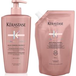 Kérastase Chroma Absolu Bain Chroma Respect butelka z pompką do wielokrotnego napełniania i zestaw do uzupełniania szamponu Szampony 1 ct