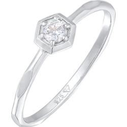 Elli Damski Solitaire Geo Octagon z kryształem cyrkonii w srebrze próby 925 Sterling Silver Pierścionki 1 ct